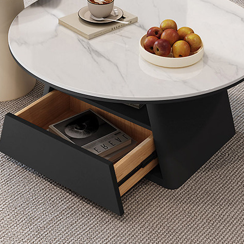 1 table basse simple, H 15,74 po x L 31,49 po x l 31,49 po, Blanc / Gris, Noir