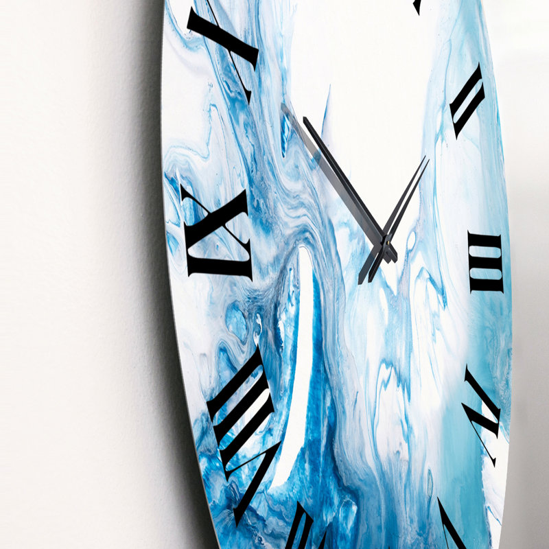 Horloge murale moderne à encre bleu clair, Petit