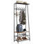 Entryway Hall Tree with Shoe Bench, Double Row Hooks, and Clothes Rail – Wood & Metal Frame, – for Entryway or Bedroom – Double Row Hook 60 Width-1881674439