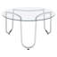 Ensemble de 3 tables basses rondes Dutton Chrome avec plateaux en verre trempé et piètement traîneau en métal