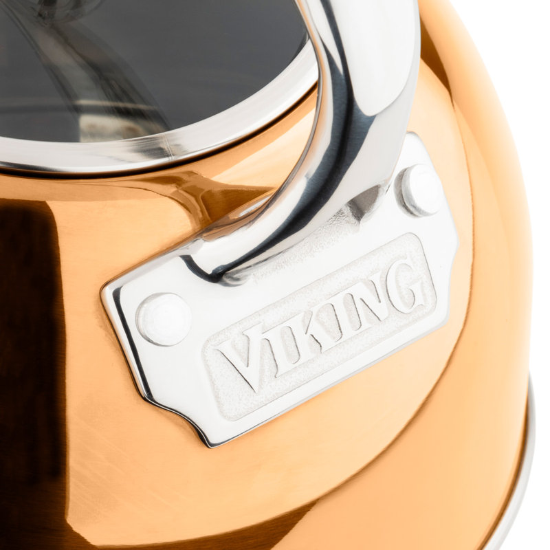 Viking 2.6-Quart Stainless Steel Kettle with 3-Ply Base, Rose Gold