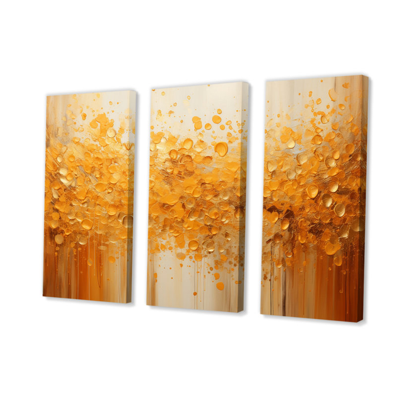 Amber Glow III sur toile, reproduction de 3 pièces, H 28 po x l 36 po x P 1 po