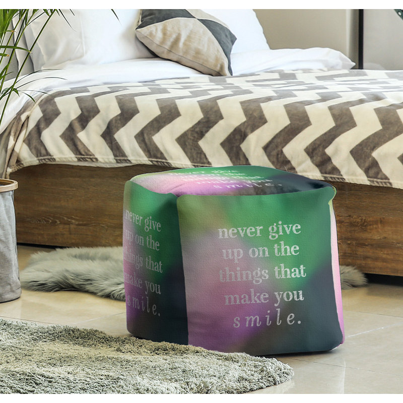 Repose-pieds cube, Rose / Vert