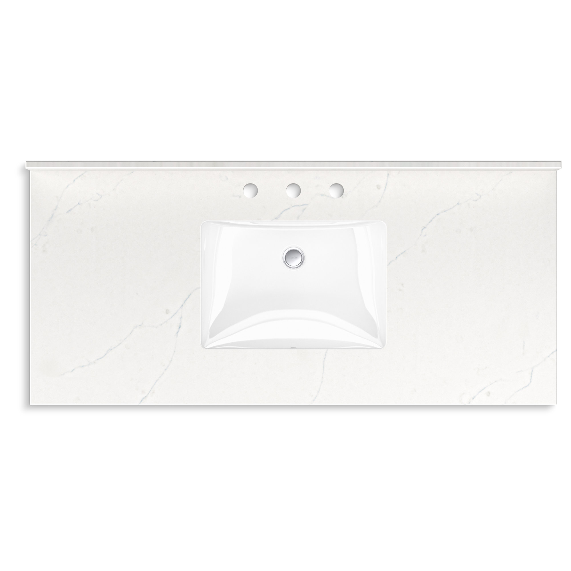 Malin By Studio McGee 48 in. Bathroom Vanity Cabinet With Sink And Quartz Top, Polished Nickel, White