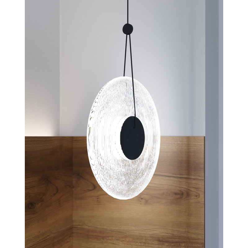 Meclisse 1 - Light LED Single Pendant, Clear, Black
