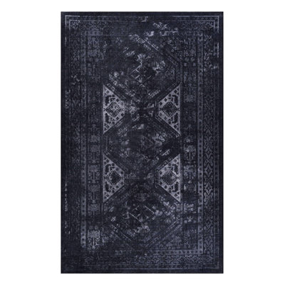 Tapis 5 x 8, lavable à la machine, à poils courts, antidérapant, antidérapant, pliable et adapté aux animaux de compagnie - chambre à coucher, salon, cuisine, tapis de salle à manger 5 x 8, fini, pouvant accueillir