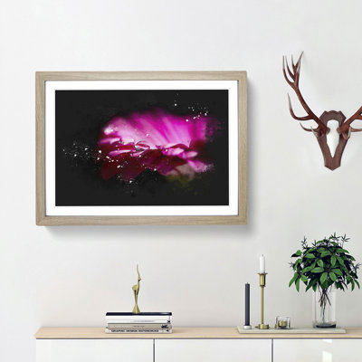 Pink Gerbera Flower Paint Splash - Picture Frame Graphic Art