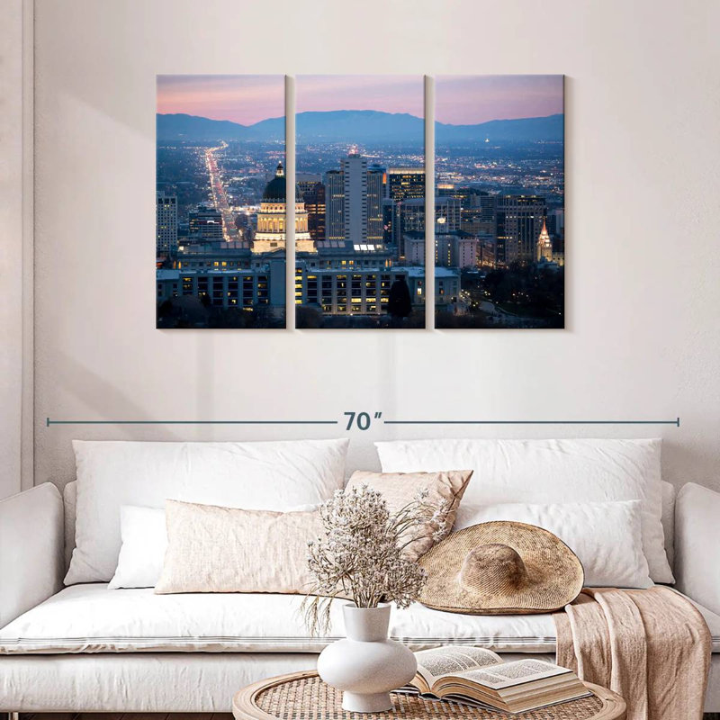 Salt Lake City At Dawn, H 28 po x l 45 po