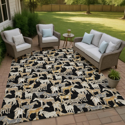Machine Washable Indoor/Outdoor Chantille ACN2520 Animal Rug