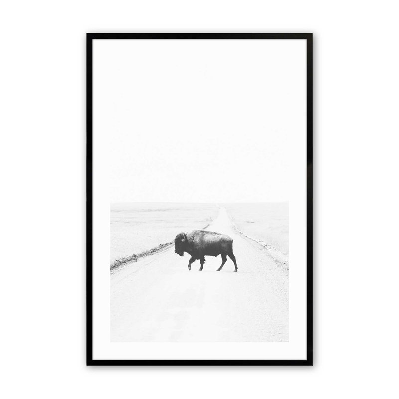 Imprimé Prairie Traveller II, Cadre noir satiné, H 15 po x l 12 po x P 1,25 po