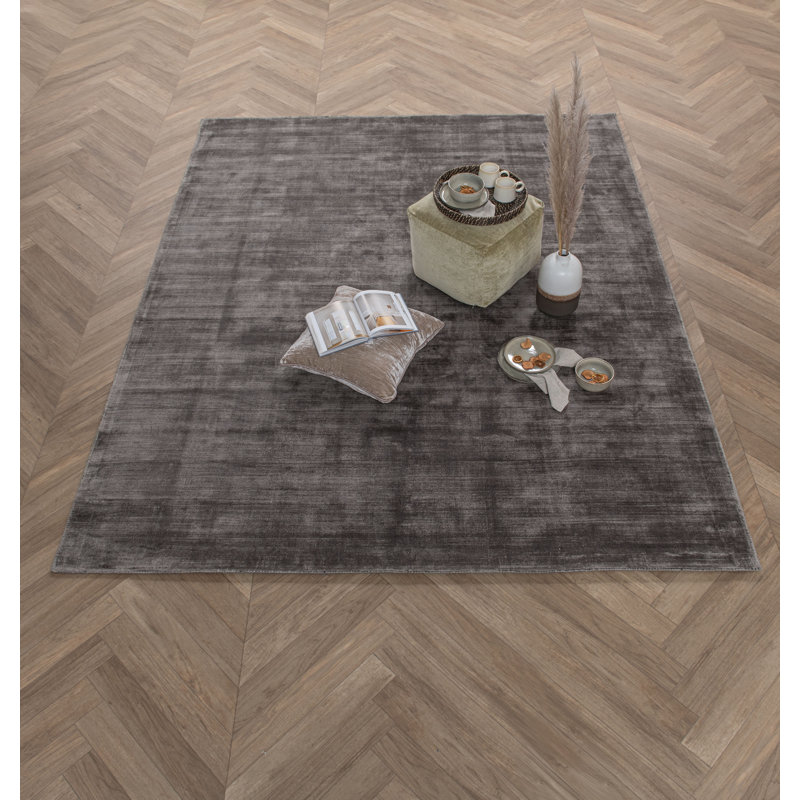 Berlin Distressed Handwoven Fabric Area Accent Rug, Charcoal, Rectangle 8' x 10'
