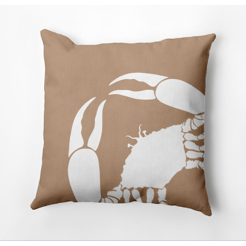 Beach Vacation Outdoor Reversible Throw Pillow, 18"x18", Taupe