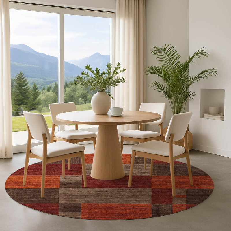 Tapis de qualité supérieure lavable à la machine AMF1749, Rond 8 pi