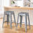 Stackable Metal Bar Stools Set of 2, Counter Height Bar Stools 24 Inches Industrial Bar Chairs Patio Stool, Backless Stool Indoor Outdoor Classroom Kitchen Stools Bar Chairs-18608713