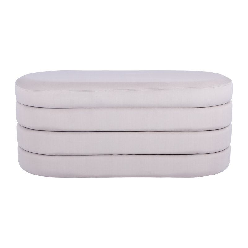 Banc en velours taupe avec rangement