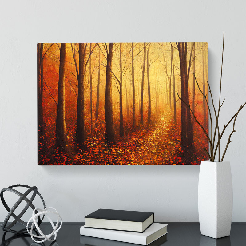 Inspirational Autumn Forest - Wrapped Canvas, 40cm H x 60cm W x 3cm D
