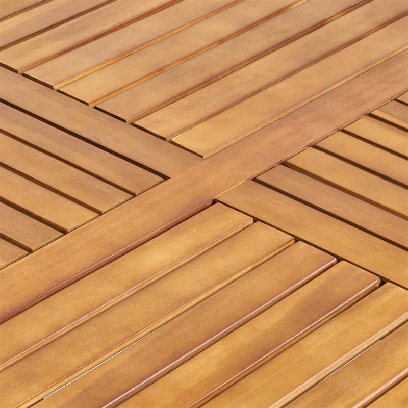 Outdoor Acacia Wood Square Dining Table - 31.50"L X 31.50"W X 30.00"H - Natural  （Only Include Table), Teak