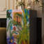Armoire de rangement en bois massif Abstract Art