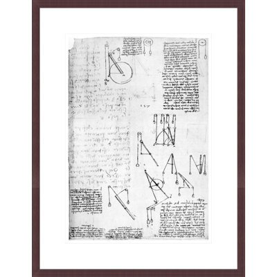 Fol. 213r-d from the Codex Atlanticus 1478-1518 (pen &amp; ink on paper) by Leonardo da Vinci -Framed Giclee Print