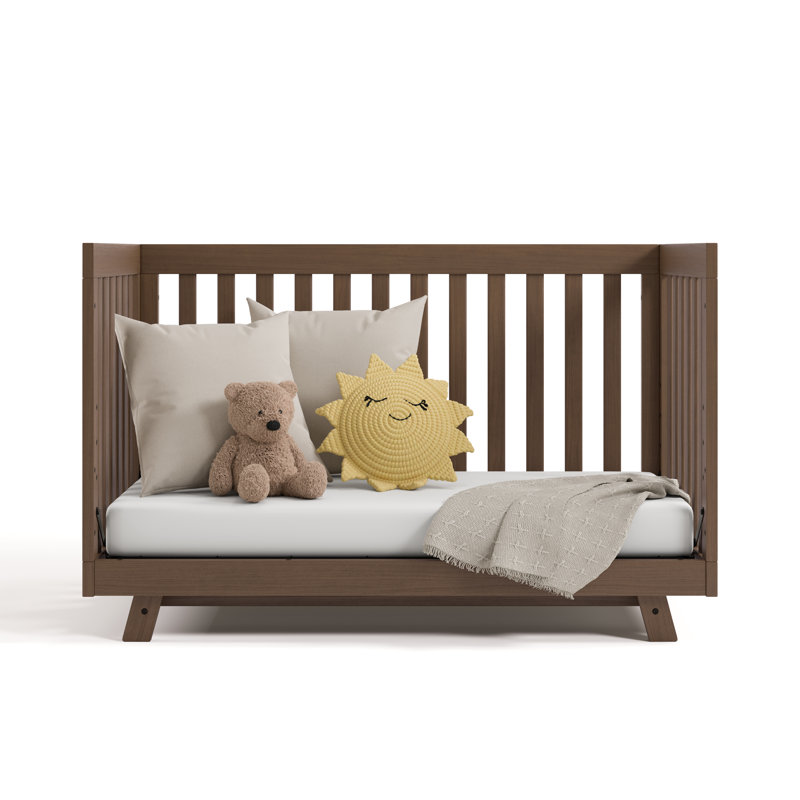 Lit de bébé convertible 3-en-1 Beckett, Noisette, Lit à barreaux