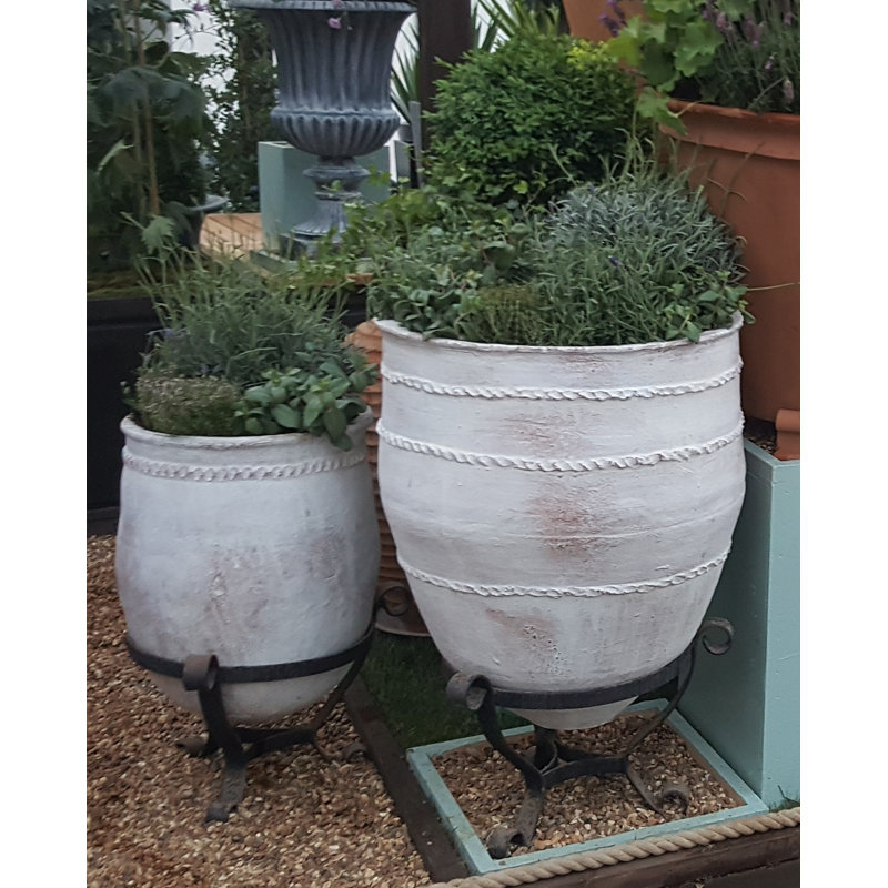 Mediterranean Fibreglass Planter, Delphi White