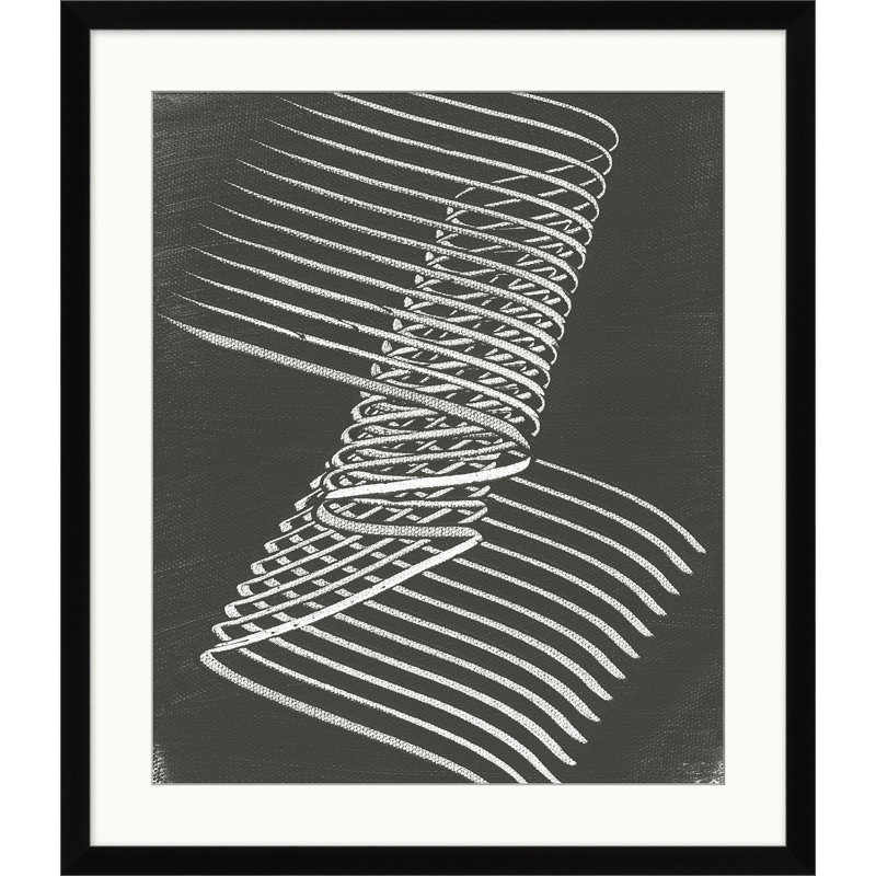 Brush Wave 3 Print, Black Framed