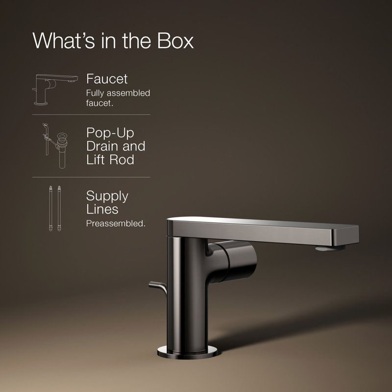 Single-Handle Bathroom Faucet, Vibrant Titanium