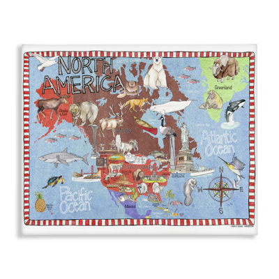 Art mural sur toile «North America Map» par Marley Ungaro
