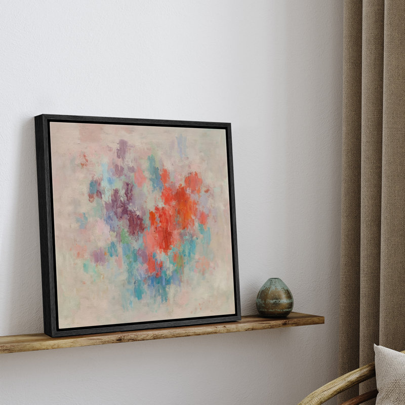 Framed Canvas Wall Art Abstract Print for Living Room Decor, 24.8" H x 24.8" W, Framed Print without Mat, Black