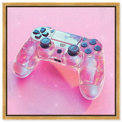 Clear Crystal Controller Canvas Pink Gaming Prints by