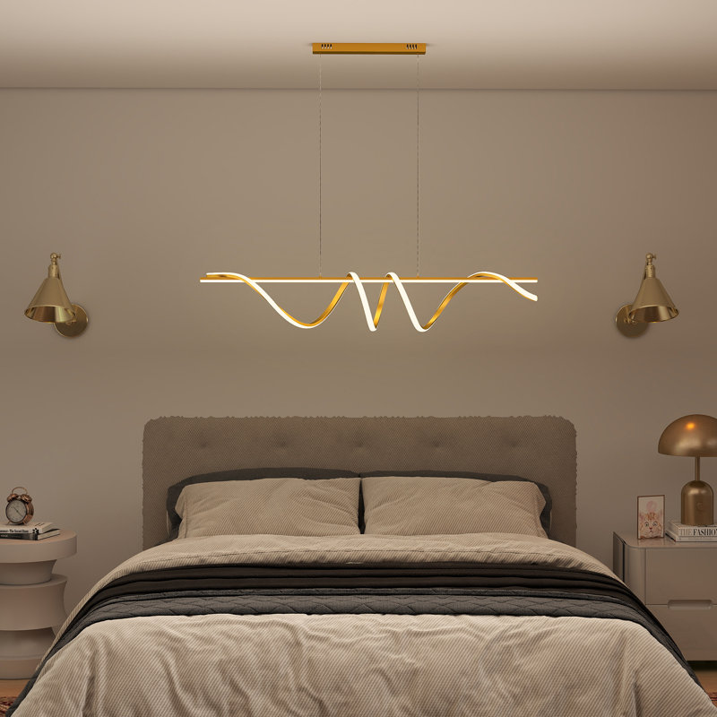 LED Chandelier, Gold Tone
