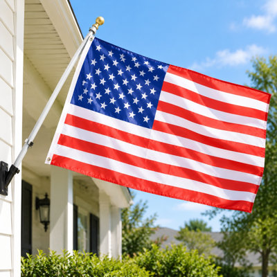 25-Foot Telescoping Aluminum Flagpole Kit with 3 x 5 Foot U.S. Flag and Topper Balls