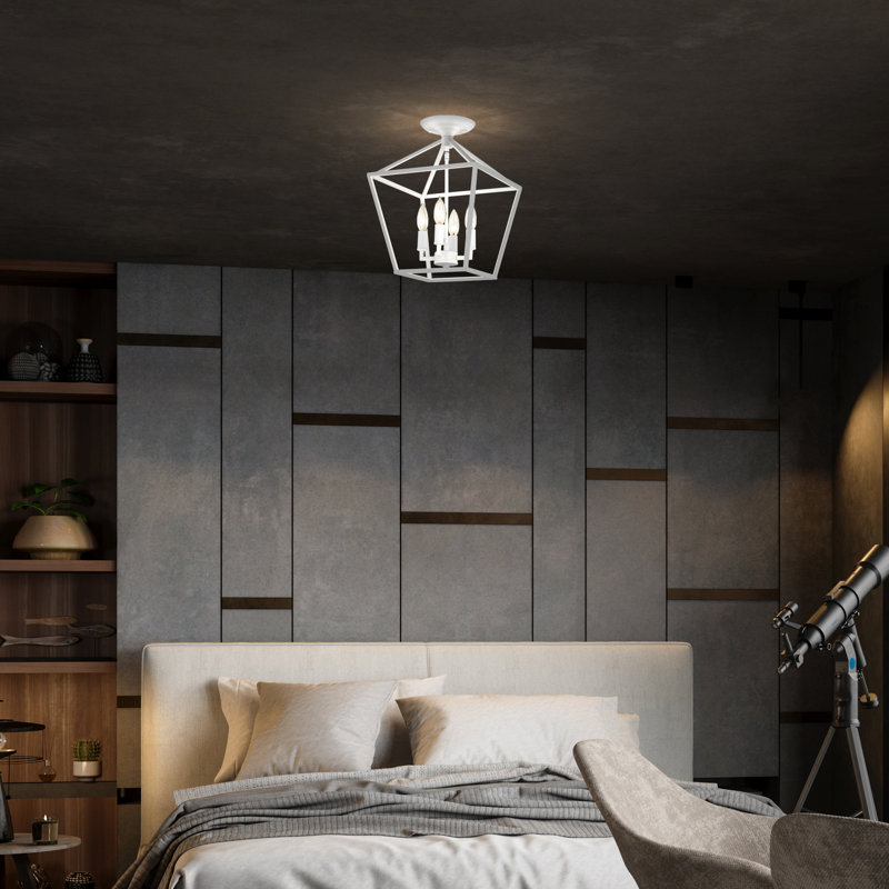 Plafonnier semi-encastré 4 lumières 12 po Drexil, Blanc