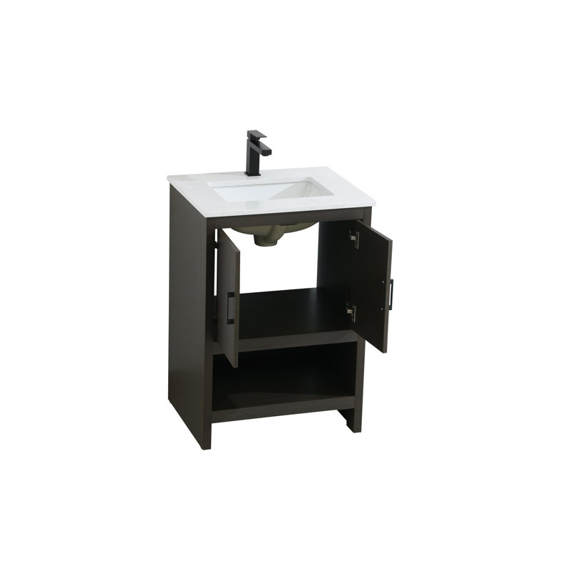 Kirkbride 24 inch Single Bathroom Vanity, Mocha Brown