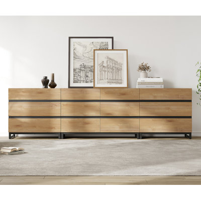 Commode 3 en 1 avec 12 tiroirs, commode moderne avec base en métal, organisateurs de placard et armoire de rangement pour chambre à coucher