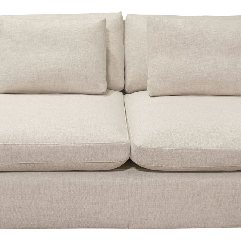 Arcadia Symmetrical L-Shaped Gray Fabric Sectional Sofa