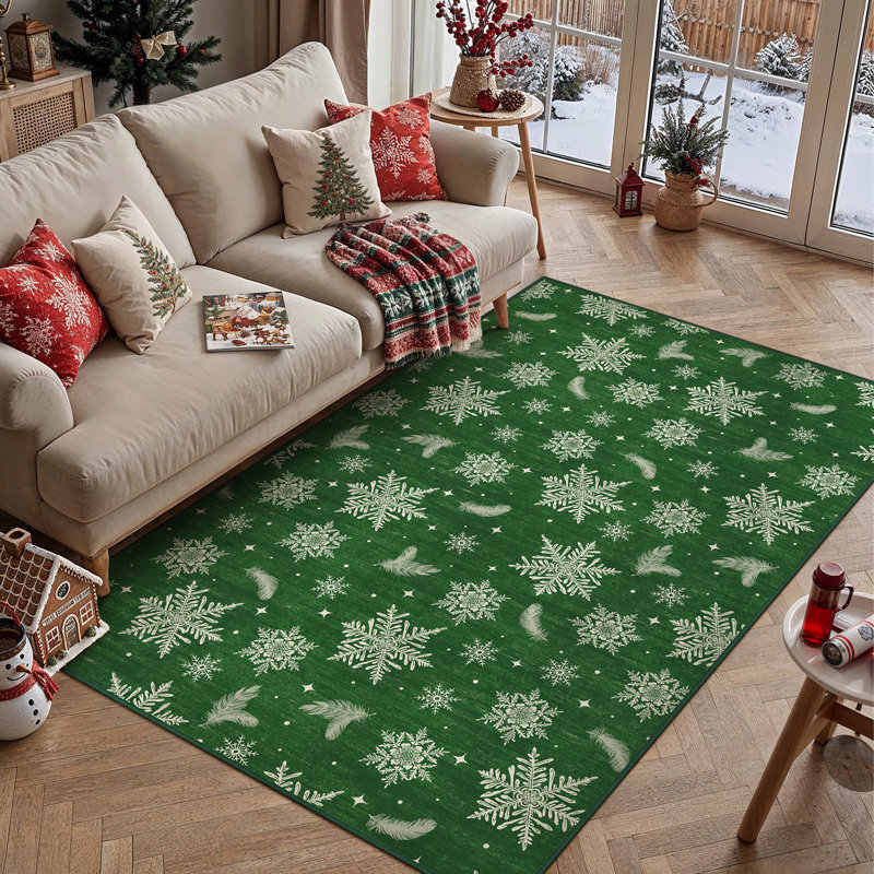 Tapis de vacances WinterJoy, Green, Rectangle 4 pi x 6 pi