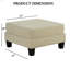 Repose-pieds carré en bois de style contemporain avec pieds en bois et salon principal-117205614