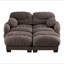 Canapé modulaire confortable à 2 places en tissu de chenille plissé avec siège ergonomique en mousse haute densité, canapé modulaire en forme de L avec 2 repose-pieds, accoudoirs arrondis arrondis et 2 coussins décoratifs ronds-693823003