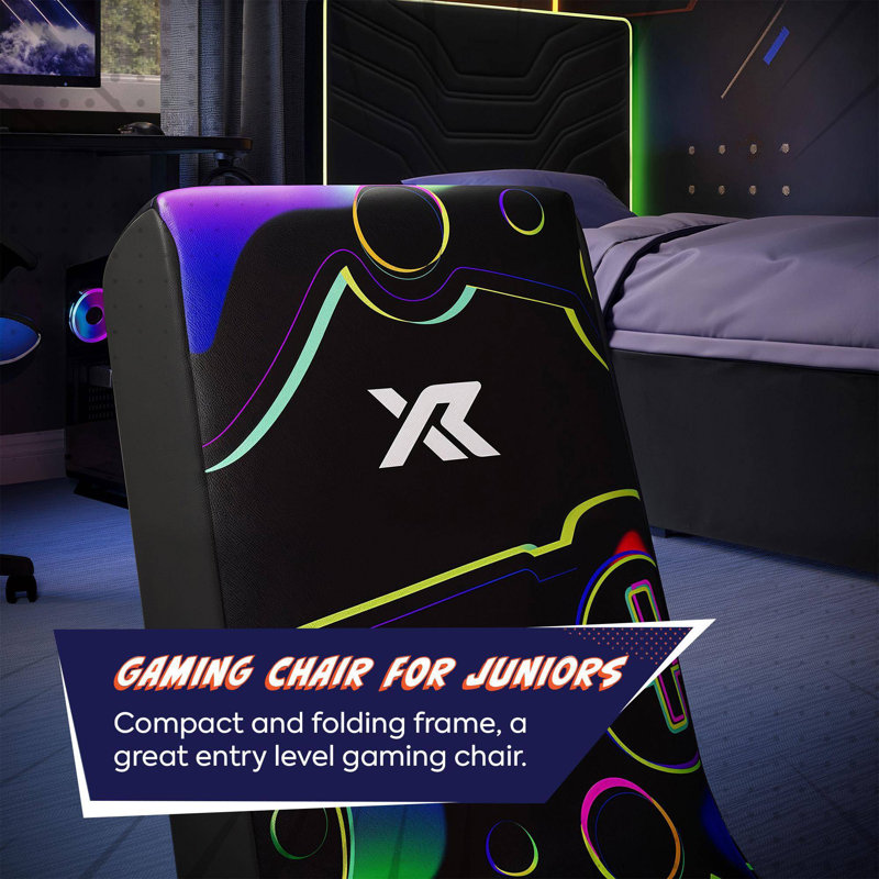 X Rocker Floor Game Chair in Black