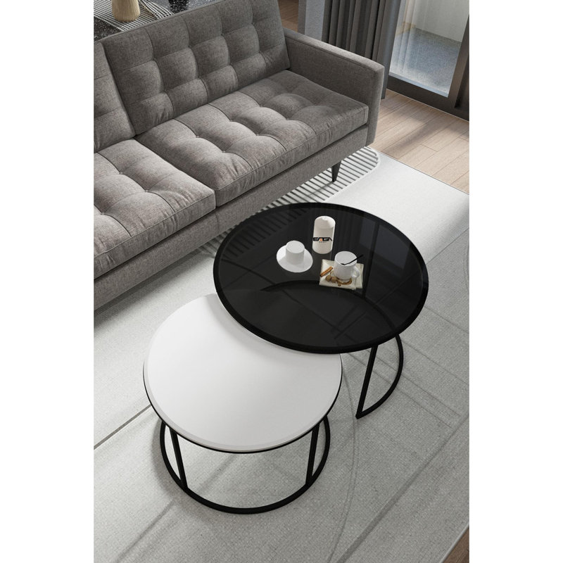 Table basse, Blanc / fumée