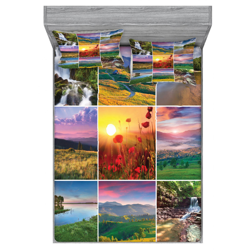 Microfiber Sheet Set, Queen Sheet Set with Fitted Sheet