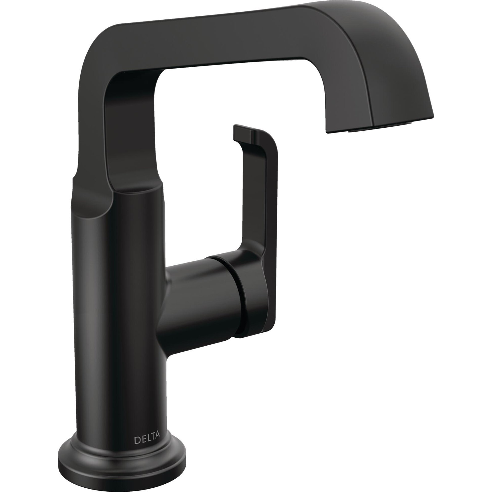 Tetra Single Hole Bathroom Faucet, Single Handle Bathroom Sink Faucet with Drain Assembly, Matte Black