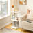 Nikaila 24.4" Tall Narrow End Table with Charging Station and Light-2030557521