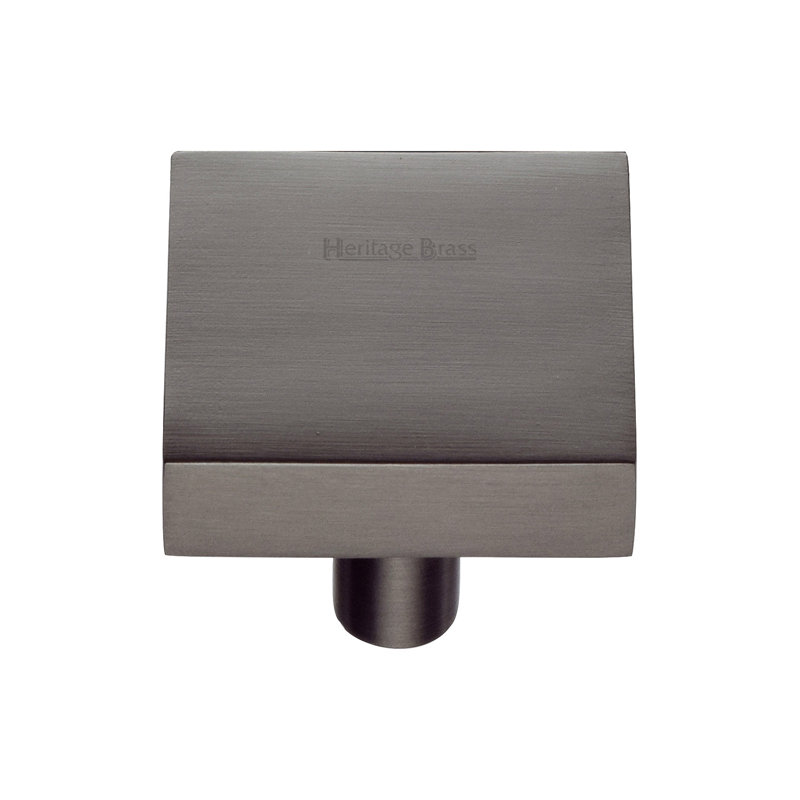 Heritage Brass Heritage Cabinet Knob Square Design, 2.8cm H x 3.2cm W x 3.2cm D, Matt Bronze