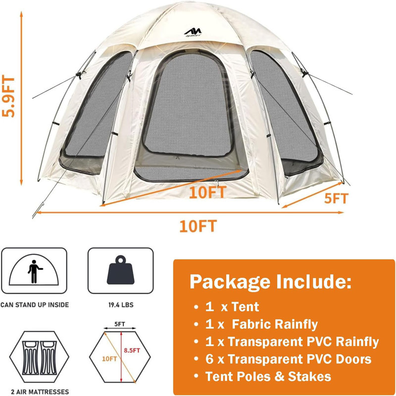 10X10 FT Bubble Tent, Screen House Canopy