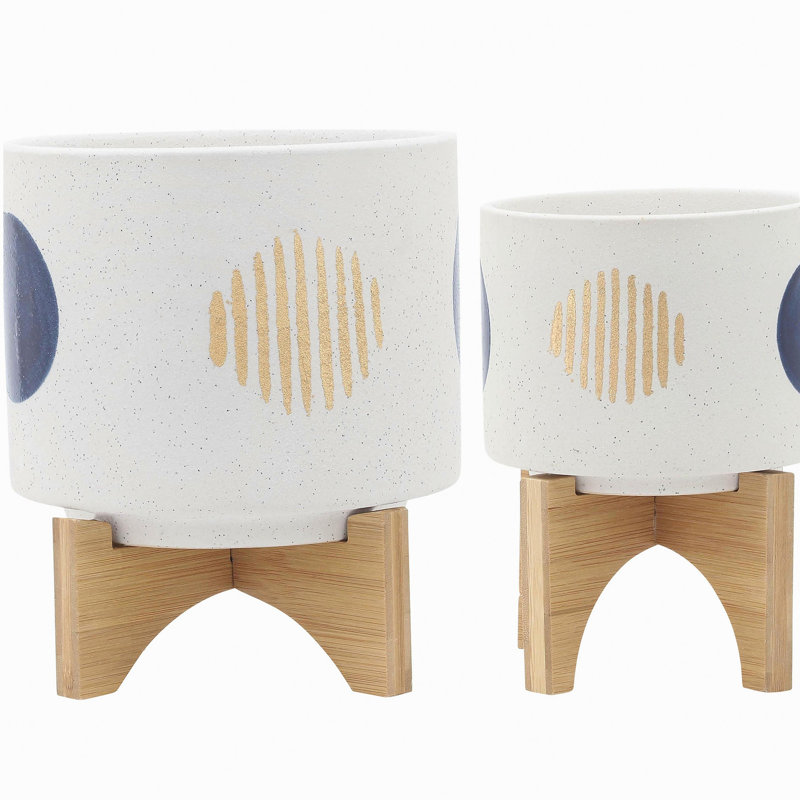 S / 2 5/8 "PLANTES AMUSANTES AVEC SUPPORT, BLANC