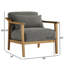 Fauteuil d'appoint en bois avec coussin lombaire