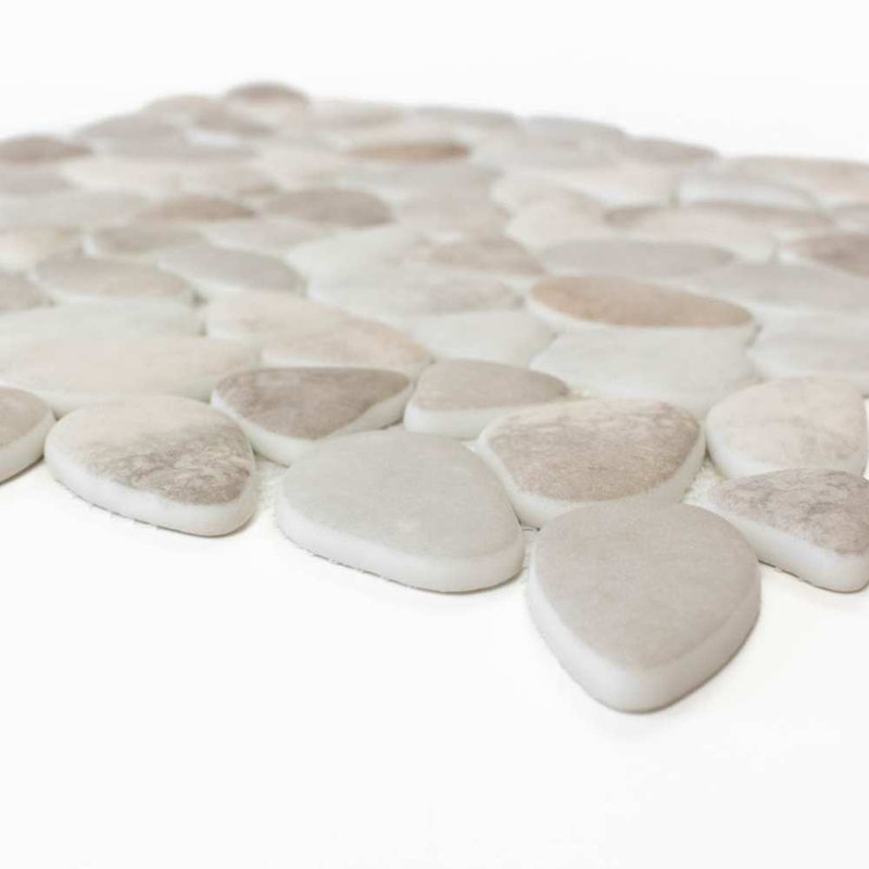 Huron Glass Pebbles Mosaic Tile, Earth Mix