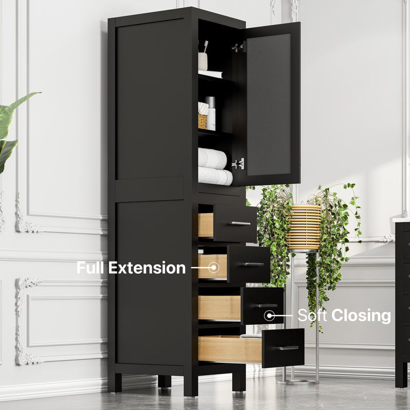 Minnich Solid Wood Bathroom Cabinet, Espresso